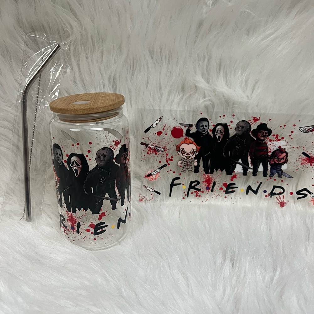 FRIENDS Beer Can Glass Horror Movie UV DTF Wrap